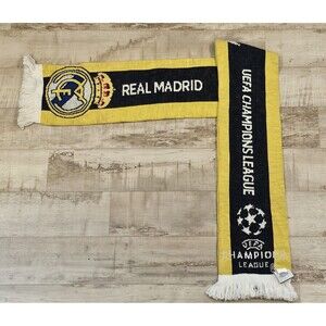 Vintage 2009 2010 Official Real Madrid UEFA Champions League Soccer Scarf Spain